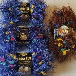 Fancy Fur/ fuzzy yarn/ fluffy yarn 4 skeins